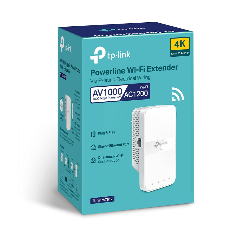 TP-Link TL-WPA7617 PowerLine network adapter 1200 Mbit/s Ethernet LAN Wi-Fi White 1 pc(s)