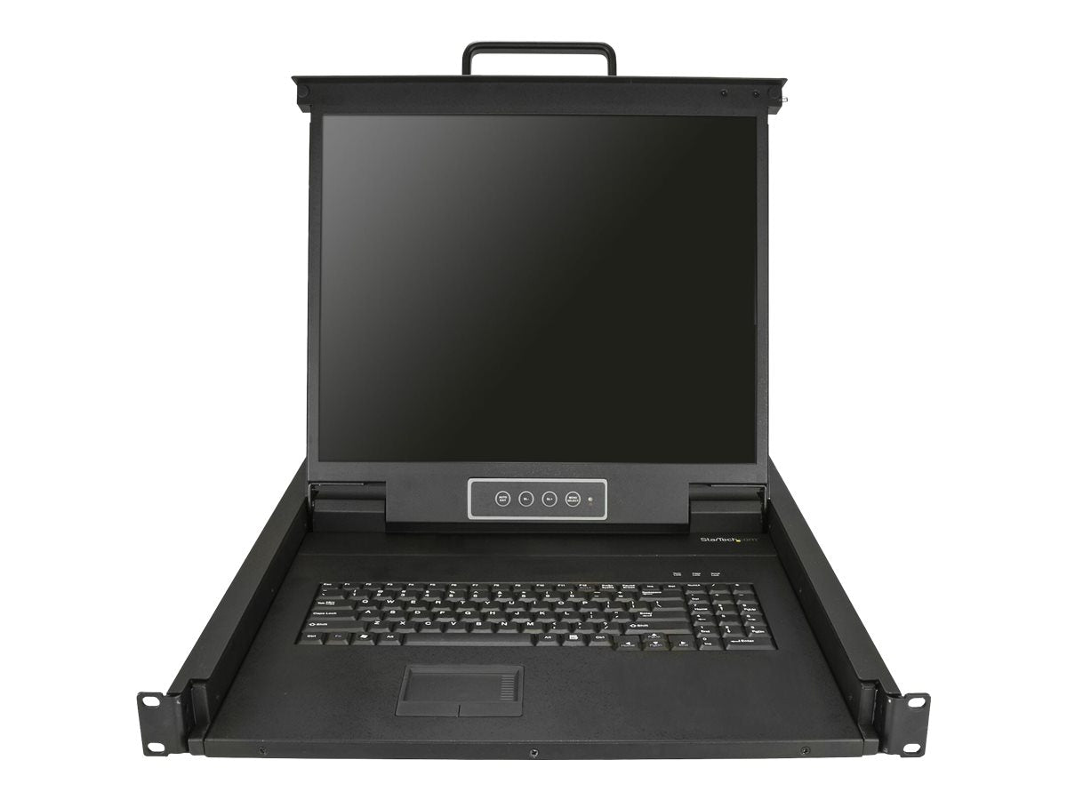 StarTech.com Rackmount KVM Console, Single Port VGA KVM with 19" LCD Monitor for Server Rack, Fully Featured Universal 1U LCD KVM Drawer with Cables & Hardware, USB Support, 50,000 MTBF