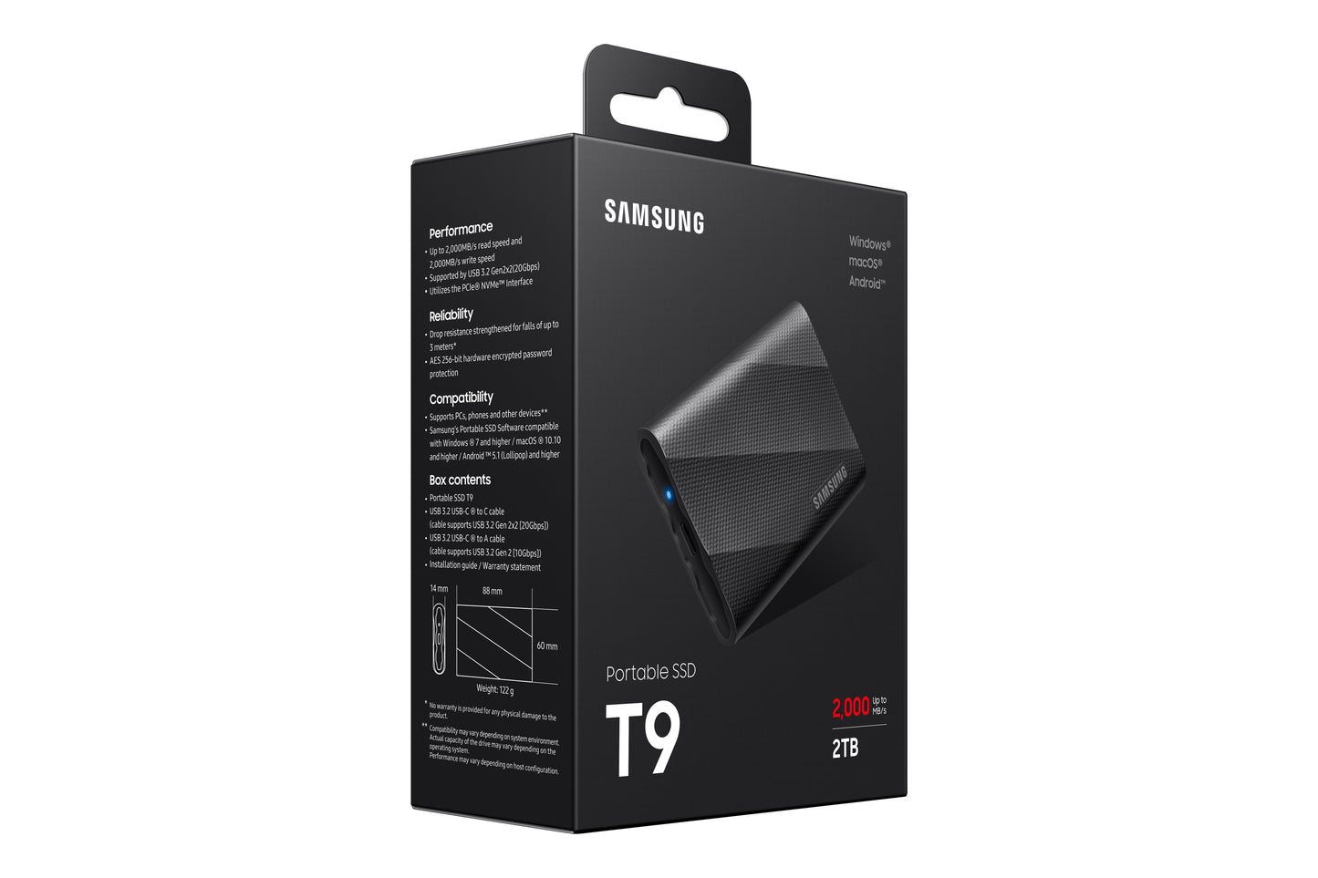 Samsung MU-PG2T0B 2 TB USB Type-C 3.2 Gen 2 (3.1 Gen 2) Black
