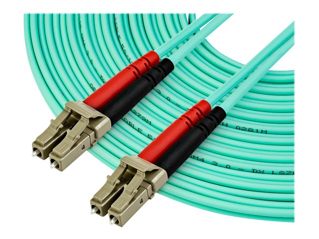 StarTech.com 10 m OM4 LC to LC Multimode Duplex Fiber Optic Patch Cable- Aqua