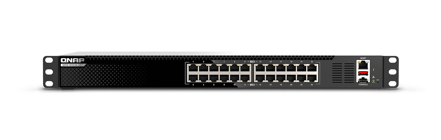 QNAP QSW-M3224-24T network switch Managed L3 10G Ethernet (100/1000/10000) 1U Black, Silver