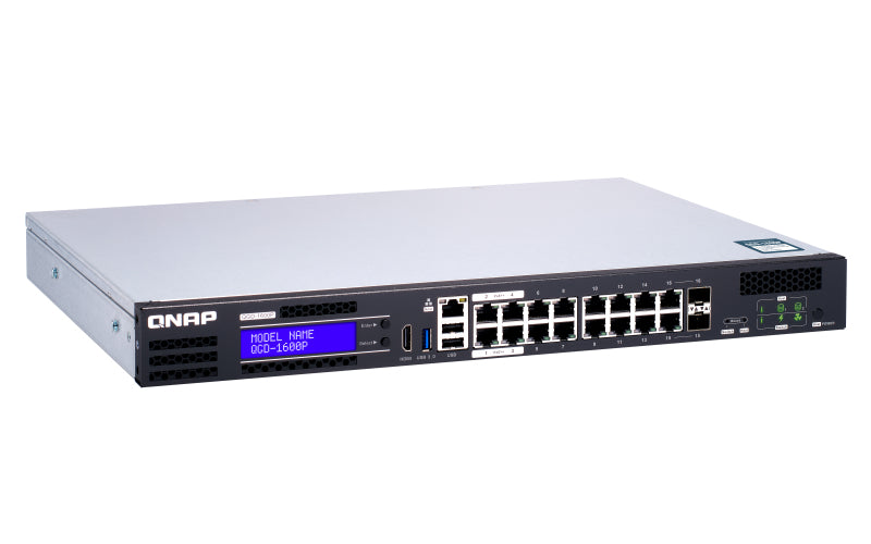 QNAP QGD-1600P Managed Gigabit Ethernet (10/100/1000) Power over Ethernet (PoE) 1U Black, Grey