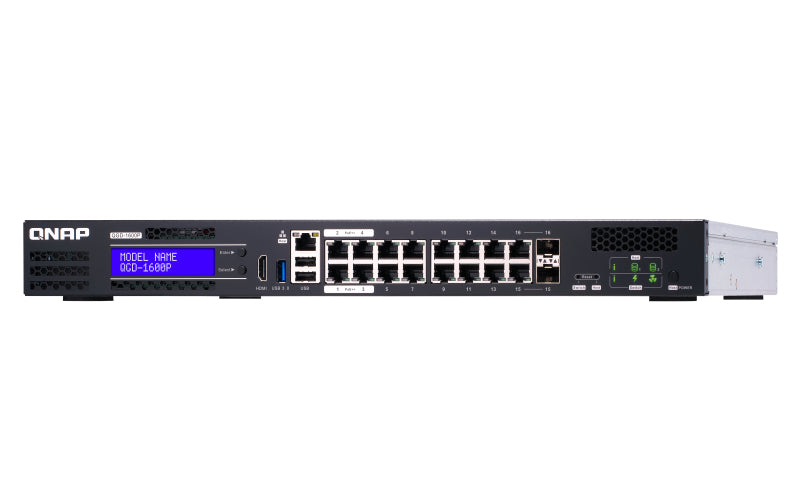 QNAP QGD-1600P Managed Gigabit Ethernet (10/100/1000) Power over Ethernet (PoE) 1U Black, Grey