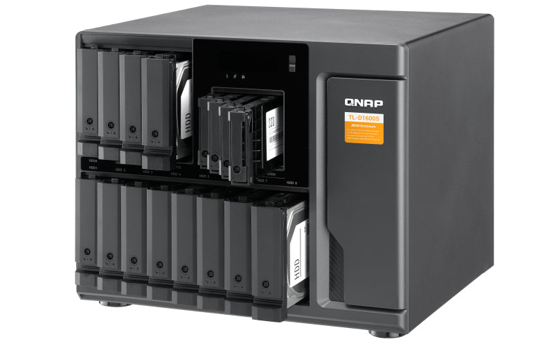 QNAP TL-D1600S HDD/SSD enclosure Black, Grey 2.5/3.5"
