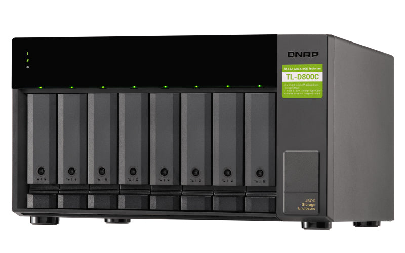 QNAP TL-D800C HDD/SSD enclosure Black 2.5/3.5"