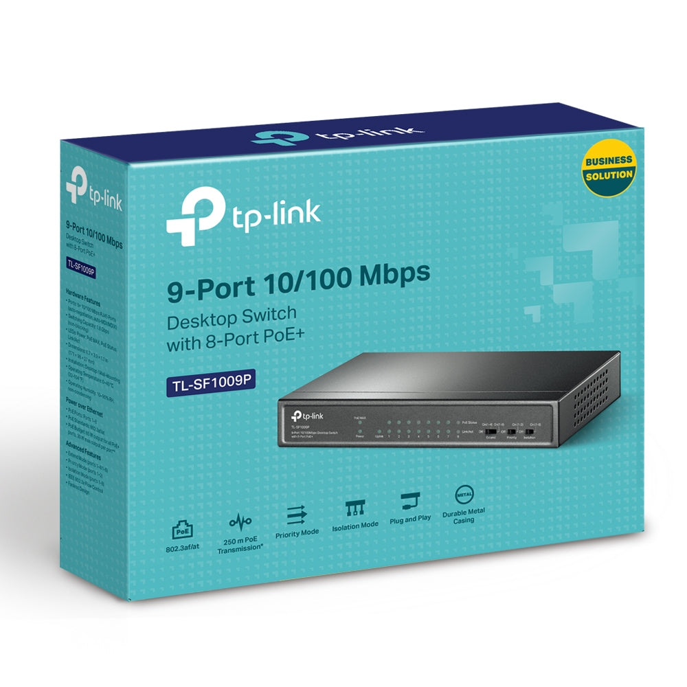 TP-Link 9-Port 10/100Mbps Desktop Switch with 8-Port PoE+