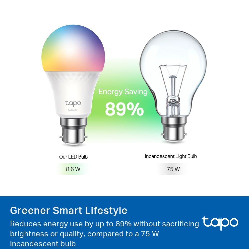 TP-Link Tapo Smart WiFi Light Bulb, Multicolor