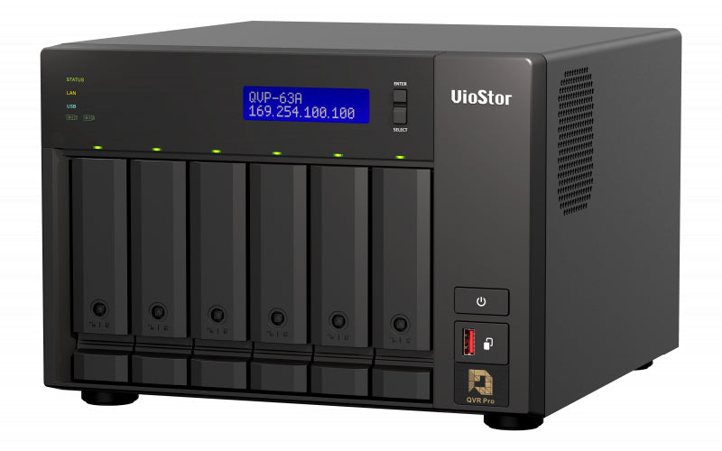 QNAP QVP-63A NAS/storage server Tower Intel® Core™ i3 i3-8100T 16 GB DDR4 0 TB QVR Pro OS (QVP) Black