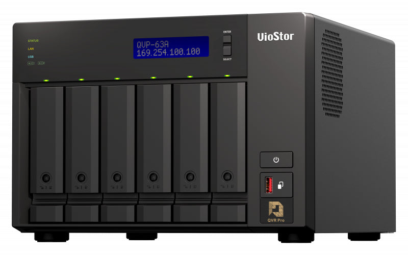 QNAP QVP-63A NAS/storage server Tower Intel® Core™ i3 i3-8100T 16 GB DDR4 0 TB QVR Pro OS (QVP) Black