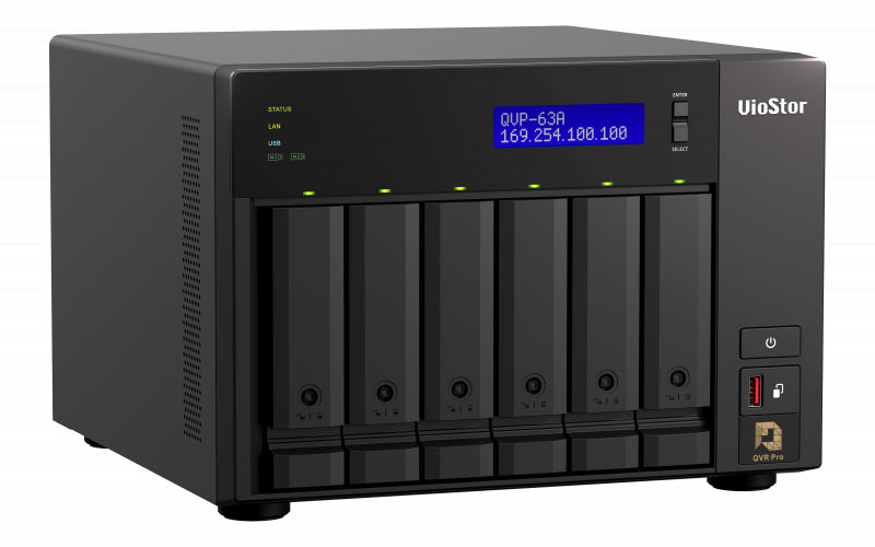 QNAP QVP-63A NAS/storage server Tower Intel® Core™ i3 i3-8100T 16 GB DDR4 0 TB QVR Pro OS (QVP) Black