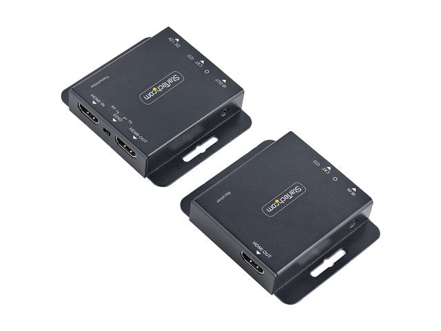 StarTech.com HDMI Extender over CAT6/CAT5, 4K 30Hz/130ft (40m) or 1080p 60Hz/230ft (70m) Video Extender, 4K HDMI over Ethernet Extender, PoC HDMI Transmitter and Receiver Kit, IR Extension
