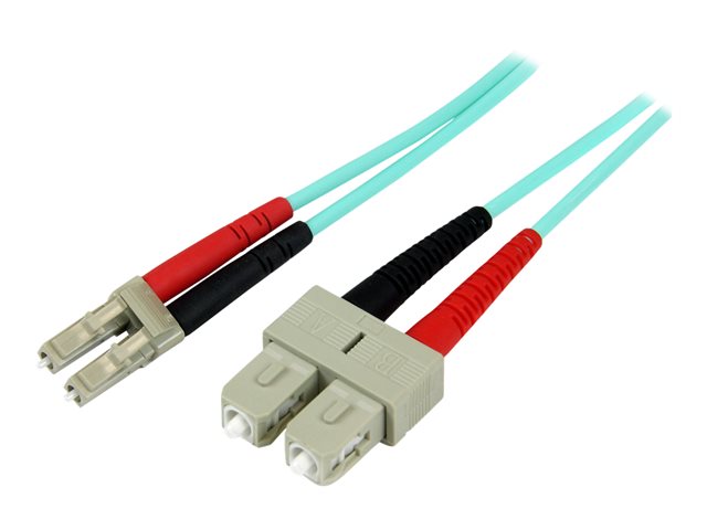 2m 10 Gb LC to SC MM LSZH Aqua Fiber Patch Cable