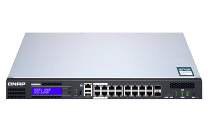 QNAP QGD-1600P Managed Gigabit Ethernet (10/100/1000) Power over Ethernet (PoE) 1U Black, Grey