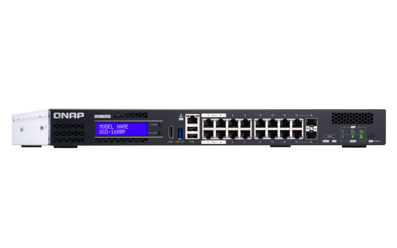 QNAP QGD-1600P Managed Gigabit Ethernet (10/100/1000) Power over Ethernet (PoE) 1U Black, Grey