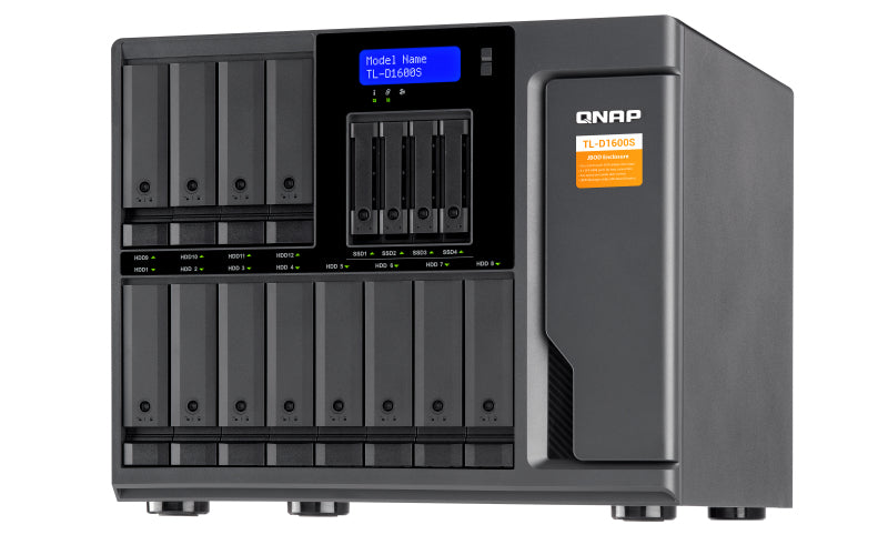 QNAP TL-D1600S HDD/SSD enclosure Black, Grey 2.5/3.5"