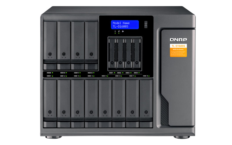 QNAP TL-D1600S HDD/SSD enclosure Black, Grey 2.5/3.5"
