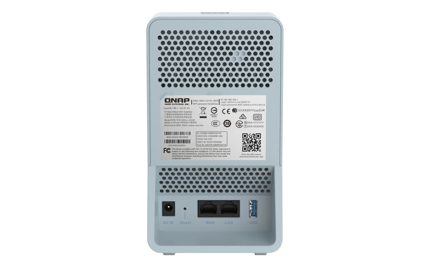 QNAP QMiro-201W wireless router Gigabit Ethernet Dual-band (2.4 GHz / 5 GHz) Blue