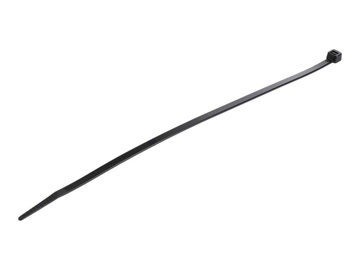 StarTech.com 10"(25cm) Cable Ties, 1/8"(4mm) wide, 2-5/8"(68mm) Bundle Diameter, 50lb(22kg) Tensile Strength, Nylon Self Locking Zip Ties w/ Curved Tip, 94V-2/UL Listed, 100 Pack, Black